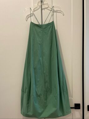 Free People Mint Green Strappy Bubble style Poplin Midi Dress